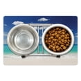 thumbnail image 1 of Tropical Pet Mat for Food and Water, Summer Beach with Exquisite Sky Relax Holiday Away Serene Coast Scenery, Non-Slip Rubber Mat for Dogs and Cats, 18" X 12", by Ambesonne, 1 of 2
