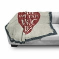 thumbnail image 3 of Rock Music Soft Flannel Fleece Throw Blanket, Where Words Fail Music Speaks Words Musical Slogan Hand Drawn Pick, Cozy Plush for Indoor and Outdoor Use, 60" x 80", Beige Red Slate Blue, by Ambesonne, 3 of 6