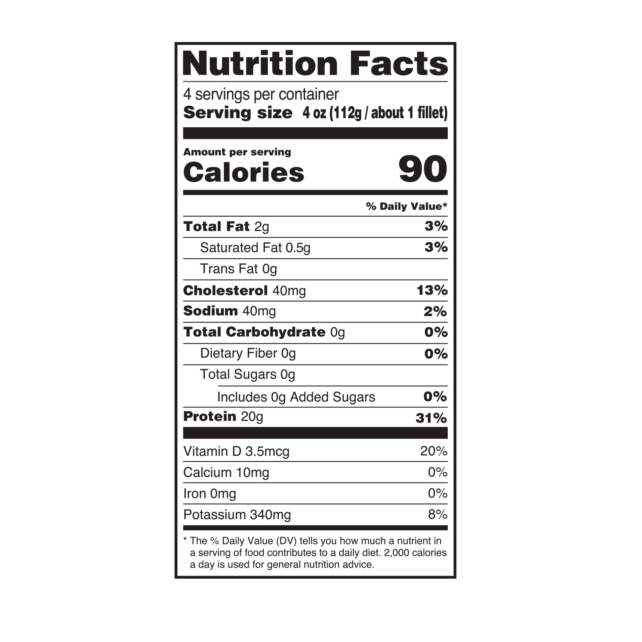 Great Value Frozen Tilapia Skinless and Boneless Fillets, 1 lb