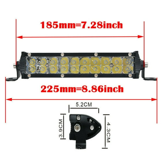7-Inch Car 4Wd Truck Led Work Fog Light Bar Off-Road Driving Lamp 60W Yellow
