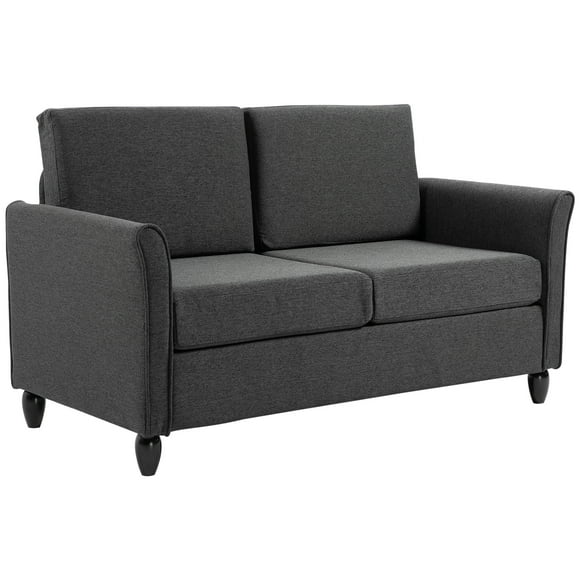 HOMCOM 56" Loveseat Sofa with Armrests and Wooden Legs for Living Room