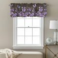 thumbnail image 3 of Purple Flowers Valance Curtain for Windows Spring Watercolor Butterfly Brown Wood Grain Rod Pocket Curtain Valances Short Window Treatments Panels for Kitchen Bathroom Laundry Basement 60 x 14 Inch, 3 of 9