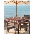 thumbnail image 3 of Outdoor Tablecloth with Umbrella Hole for Patio/Picnic/Party/Camping, Brown White Checkered Waterproof Table Cloth Square Cover Washable, Farmhouse Plaid Buffalo Elegant (60"x 60"), 3 of 9