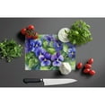 thumbnail image 5 of Rhode Island Violets in Watercolor Glass Cutting Board Large 12 in x 15 in, 5 of 5