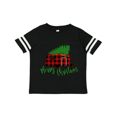 

Inktastic Merry Christmas Red Plaid Camper with Tree Gift Toddler Boy or Toddler Girl T-Shirt