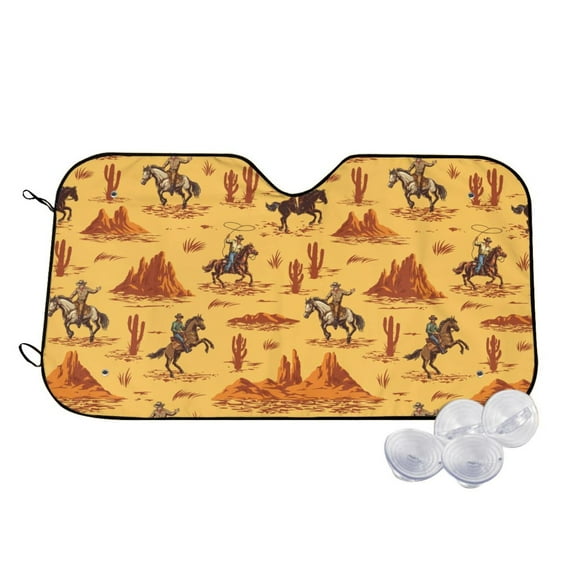 Kdxio Brave Cowboys Print Windshield Sun Shade,UV Rays and Sun Heat Protection,Sunshade for Car Windshield,Car Shade Front Windshield - Small