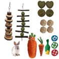 thumbnail image 4 of Juego de juguetes para morder con forma de bola de madera de manzano, con combinación de paja, conejo y alfalfa, 4 of 6