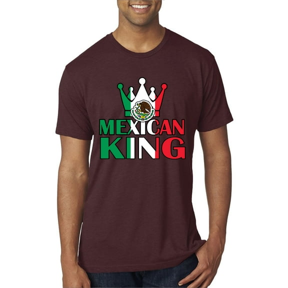 Wild Bobby Mexican King Latin Pride Men Premium Tri Blend Tee, Cardinal, Small