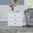 thumbnail image 3 of Topchances 3-Drawer Side Table Storage Wooden Cabinet Nightstand for Bedroom, Living Room, White, 3 of 10