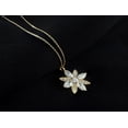 thumbnail image 4 of Sparkle Jewels 14K Yellow Gold Finish Women's Flower Pendant Necklace Marquise Cut Cubic Zirconia, 4 of 4