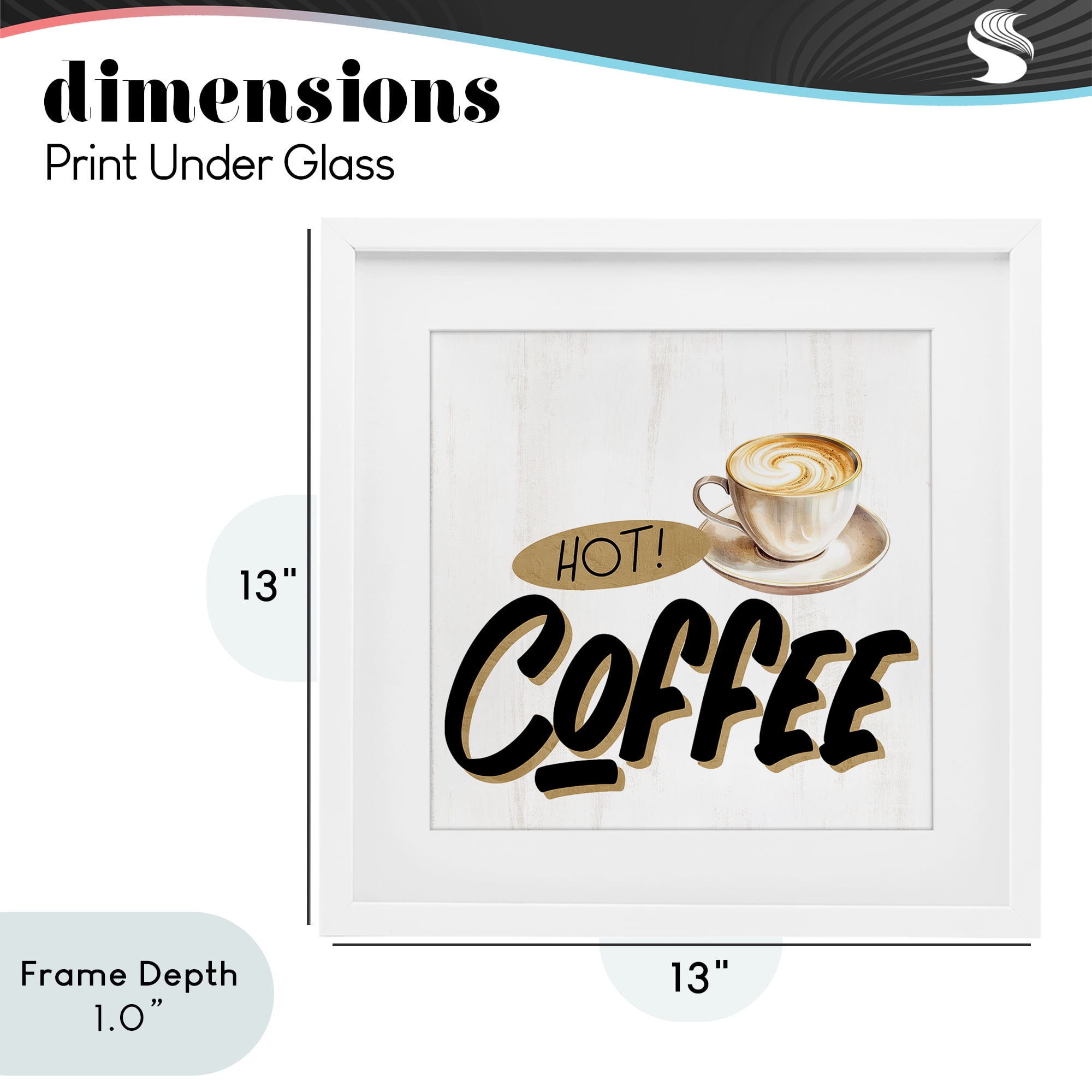 Stupell Industries Retro Fresh Hot Coffee White Framed Print Under Glass, design by Kim Allen