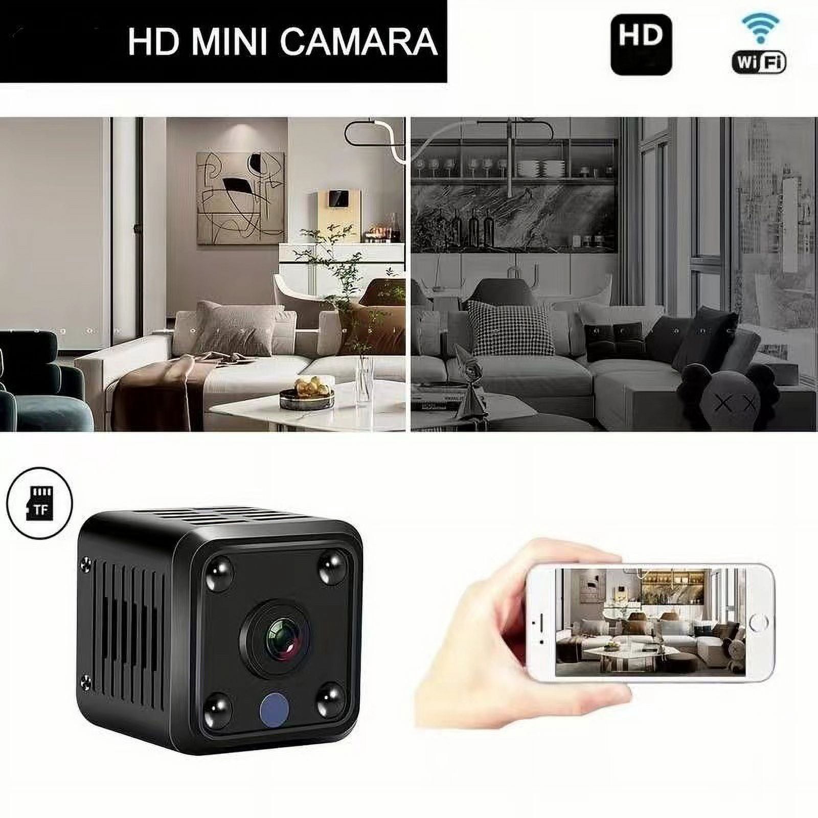 Qhkie Mini Security Camera,WiFi Night Vision Motion Detection Surveillance CameraIndoor Outdoor Camera for Baby Pet Nanny