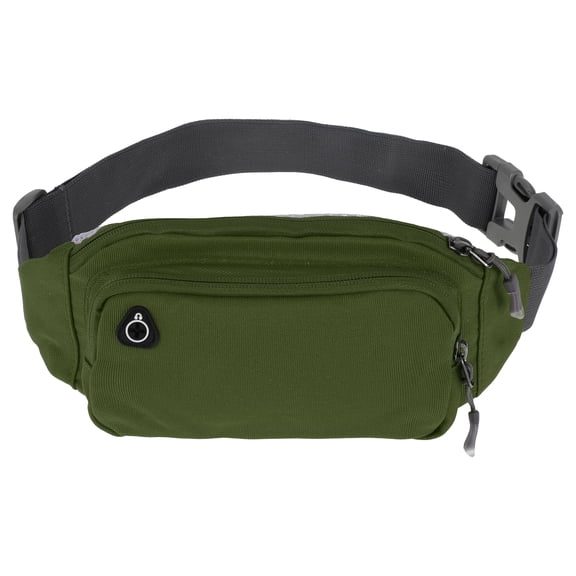 Unique Bargains 1 Pc Waterproof Running Belt Zipper Sports Waist Bag for Sports Phone Keys Green