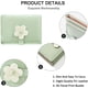 thumbnail image 2 of Cartera linda para niñas y mujeres, mini billetera pequeña de tres pliegues, de cuero PU, con bolsillo para efectivo, tarjetero, monedero con ventana (verde, flor), 2 of 5