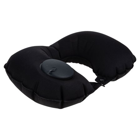 Uonlytech Neck Pillow for Long Flight U Shaped Travel Accessory Black 1Pcs