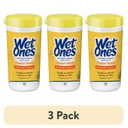 (3 pack) Wet Ones Antibacterial Hand Wipes, Tropical Splash Citrus Scent, 40 Ct Canister, Hypoallergenic