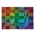 thumbnail image 2 of Vintage Rainbow Cutting Board, Plaid Art Pattern with Abstract Colorful Squares and Paint Smears Design, Decorative Tempered Glass Cutting and Serving Board, Large Size, Multicolor, by Ambesonne, 2 of 5