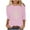Pink, variant on Women's Round Neck Holiday Blouse Three Quarter Sleeve Featuring a Christmas Snowflake Design Tees Tshirts Tops My Items