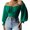 Dark Green, variant on Womens Elegant Off The Shoulder Puff Sleeve Blouse Summer Chiffon Slim Fit Party Crop Top