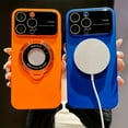 thumbnail image 6 of Elegant Magsafe-Compatible iPhone 14 Case: Wireless Charging Ready, Stand Holder, & Camera Protection (Orange), 6 of 8