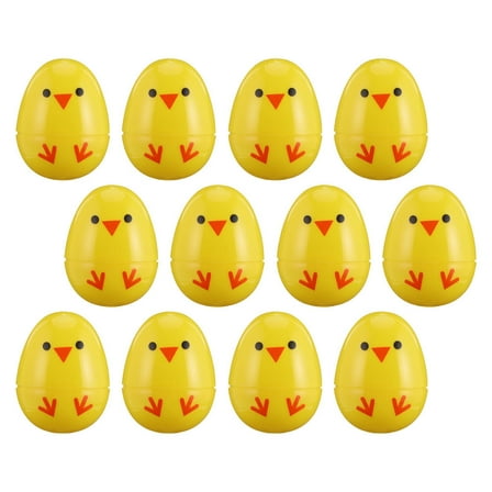 12pcs Easter Creative Chick Printing Eggs Lovely Plastic Egg Toys