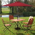 thumbnail image 2 of Costway 9ft Patio Solar Umbrella LED Patio Market Steel Tilt w/ Crank Outdoor Burgundy, 2 of 7