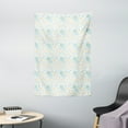 thumbnail image 1 of Jellyfish Tapestry, Marine Themed Summer Print of Colorful Outline Shells Starfish, Wall Hanging for Bedroom Living Room Dorm Decor, 40W X 60L Inches, Turquoise Earth Yellow White, by Ambesonne, 1 of 2