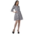 thumbnail image 4 of Moomaya Drawstring Mini Dress Printed Poly Crepe Women Ruffle Sleeve Shirt Dress, 4 of 4