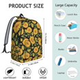 thumbnail image 5 of Flowers Print Commuter Backpack for School College Teens Adults, Large Capacity Bookbag with Laptop Sleeve, Durable Everyday Travel Backpack, Sunflower Floral Design Unisex Gift Idea for Work, 5 of 5