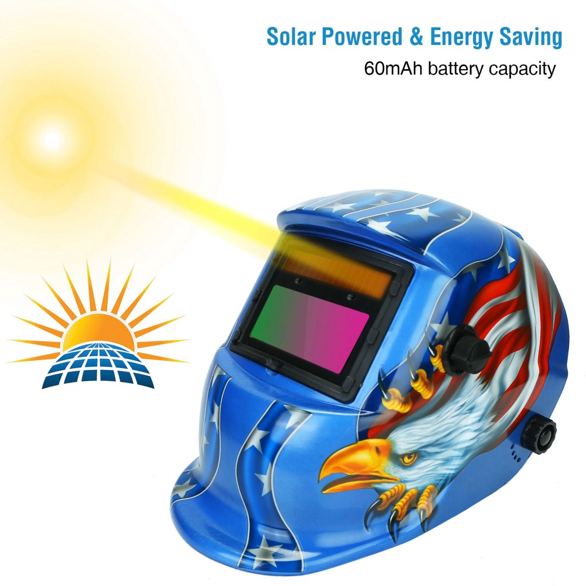 True Color Auto Darkening Welding Helmet – Solar Powered Mask for MIG, TIG, Arc & Grinding