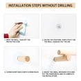 thumbnail image 5 of Raindrops 1pc Simple Towel Rack Wooden Single Towel Bar No Punch Storage Rack Towel Hanger for Bathromm Kitchen Home (45CM), 5 of 8