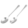 thumbnail image 1 of Mobutofu 2pcs Flatware Shape Salad Serving Set Stainless Steel for Friends, 1 of 7