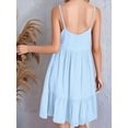 thumbnail image 4 of Women'S Summer Dress 2025 Spaghetti Strap Sleeveless V Neck Casual Swing Sundress Light Blue S, 4 of 6