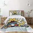 thumbnail image 3 of Ambesonne Fitness Quilted Bedspread Set 2 Pcs, Cartoon Cat Lifting, Twin Size, Multicolor, 3 of 6