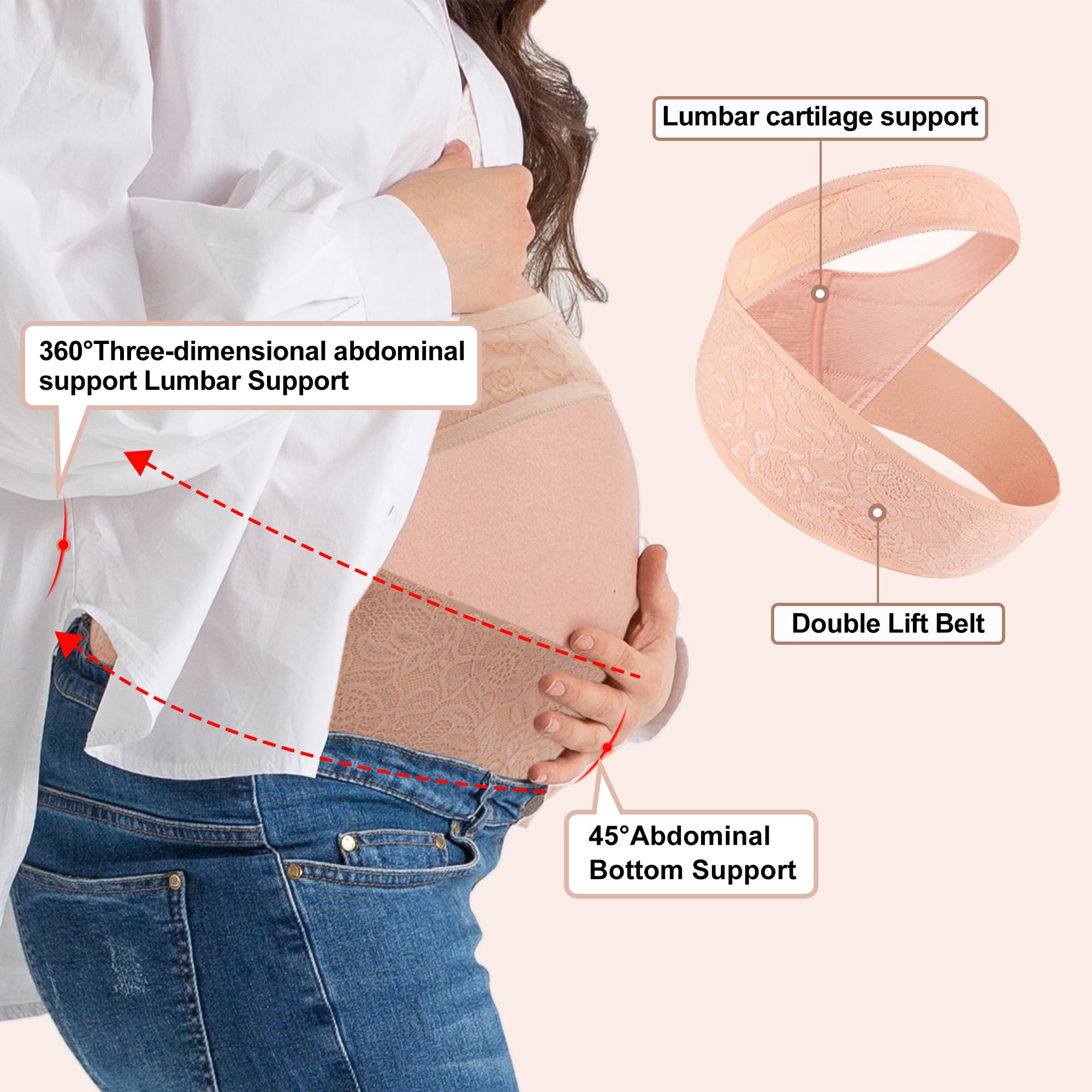 Unique Bargains Pregnancy Belly Band for Pregnant Women 1 PC Large Apricot