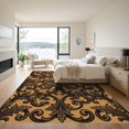 thumbnail image 3 of ODIKA 4'x6' Machine Washable Non-Slip Area Rug, Art Nouveau Gold High Traffic Rug, Gold, 1257096, 3 of 7