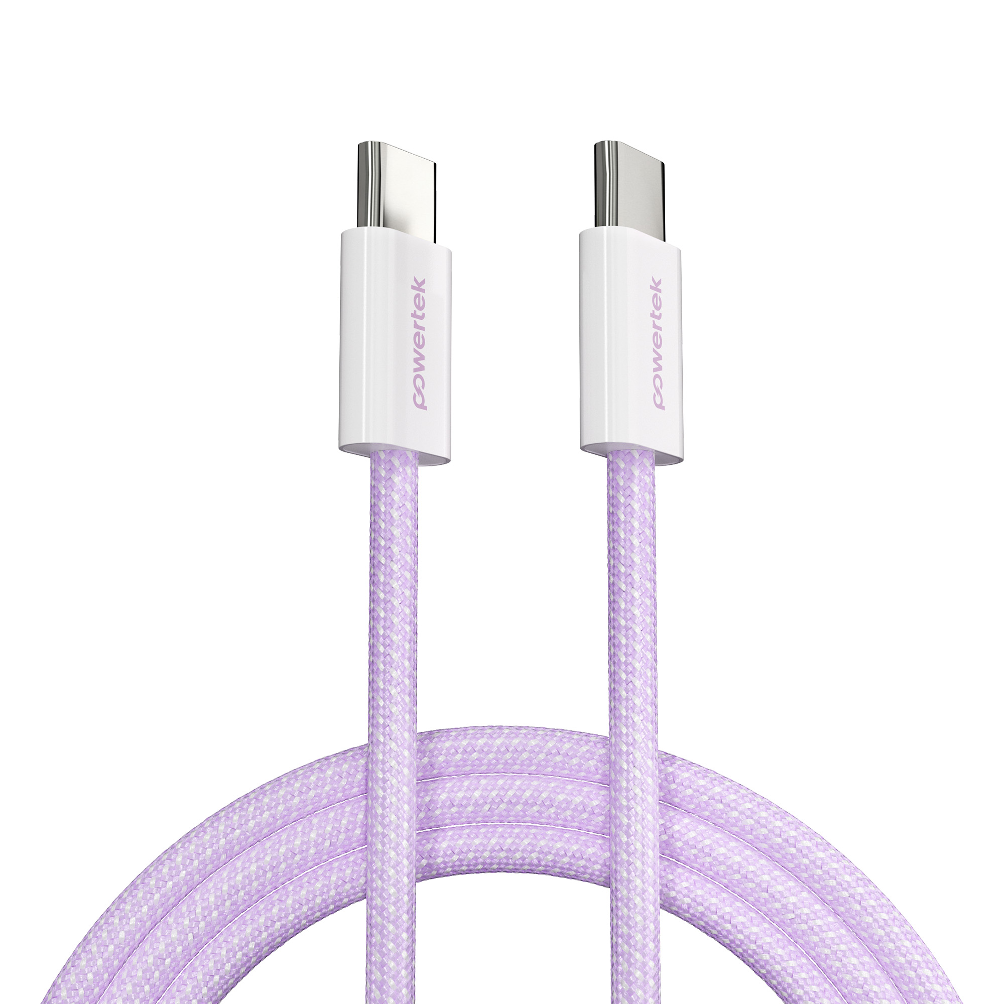 Liquipel Powertek 60W USB-C Cable, 6ft Braided Purple