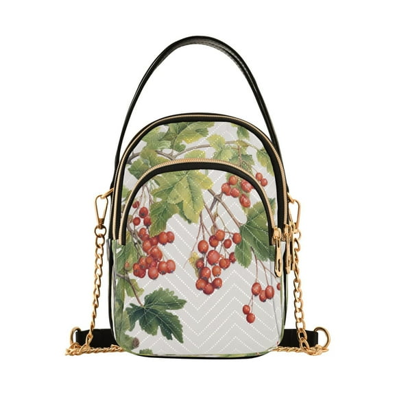 ALAZA Chain Crossbody Bags for Women Cherry on Trees Shoulder Handbag Phone Purse