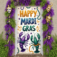 thumbnail image 5 of Purple Green Gold Mardi Gras Banner Festive Design Carnival Backdrop Crawfish Pattern Beaded Decoration Mardi Gras Party Display for Mardi Gras Party Carnival Celebration Festive Parade, 5 of 9