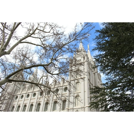 Mormon Temple Charm Canvas Print Temple Downtown Mormon Building Salt Lake City Stretched Canvas 10 x 14 ()