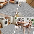 thumbnail image 6 of Grey Herringbone Stripes Washable Area Rugs 4'x6', Modern Abstract Geometric Gray Simple Lines Low Pile Throw Living Room Rug Non-Slip Sturdy Edge Binding Carpet for Indoor Entryway Bedside Kitchen, 6 of 9