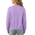 thumbnail image 4 of Cethrio Girls Cardigan Sweaters, Fall Long Sleeve Crewneck Lightweight Girls Knitted Cardigans Purple Size 2-3 T, 4 of 5