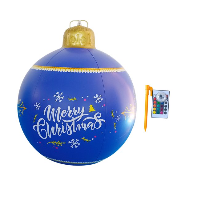 DPTALR PVC Inflatable Christmas Ball With Large Weight Stand Firmly On The Yard, 24 Inch Outdoor Decorated With, Remote