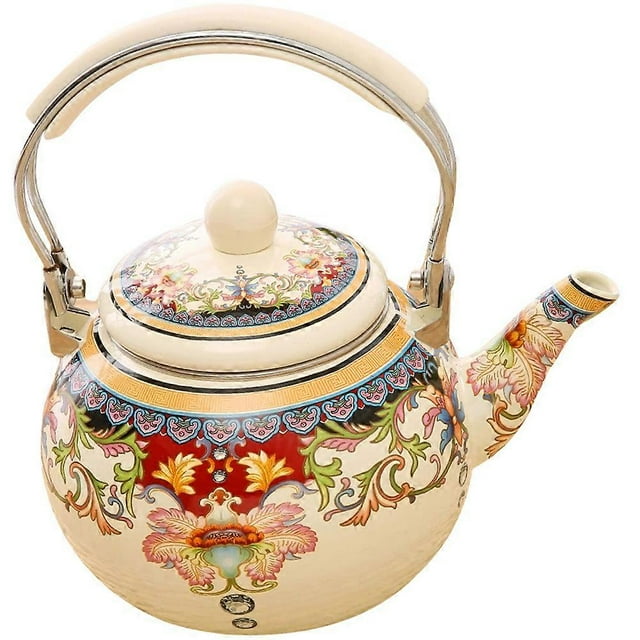 Vintage Water Kettle Enamel Tea Kettle Household Teapot Water Boiling Kettle with Handle