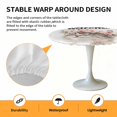 thumbnail image 6 of Flowers Wreath Cute Cat Elastic Fitted Round Table Cover Welcome Spring Waterproof Outdoor Tablecloth for Holiday Party, Picnic, Patio & Dining Fits Tables Up to 36"-44", 6 of 8