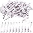 thumbnail image 1 of 200 piezas de pinza de pelo de cocodrilo plateada de 7,5 cm, lazo de metal para el pelo, horquillas de una sola punta con parte superior plana, pinzas de corte profesionales, horquillas para pein, 1 of 3