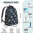 thumbnail image 4 of Police and Radio Black Pattern Backpack for School, Cute School Bag with Adjustable Shoulder Straps and Padded Back, 16.9"x12.6"x5.9", 4 of 4