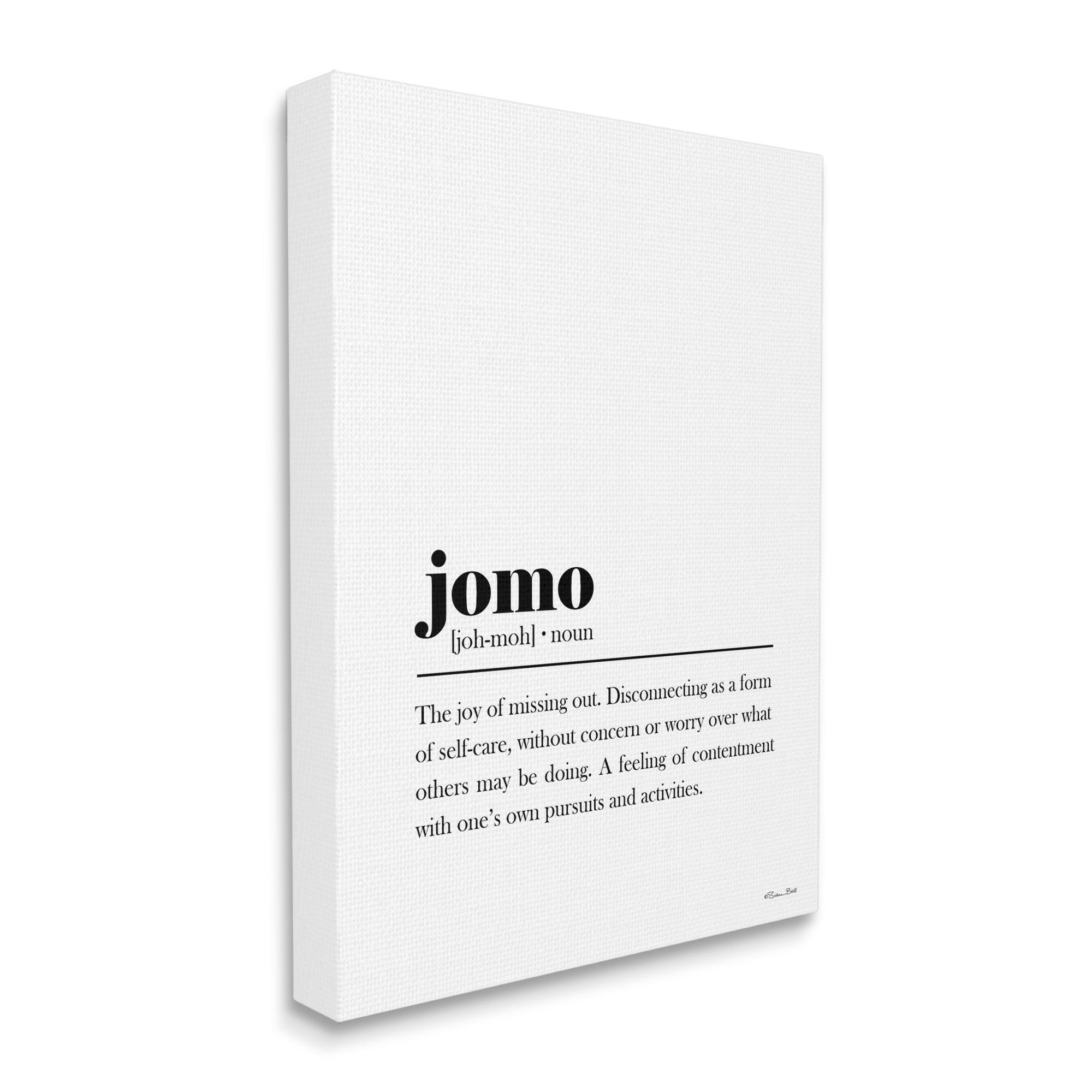 Stupell Industries Jomo Bathroom Definition Typography Painting Gallery Wrapped Canvas Art Print Wall Art, 30 x 40