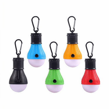 5 Pack LED Emergency Light Bulbs - Battery Operated, Waterproof, Portable with Clip Hooks for Camping, Tent, Power Outage