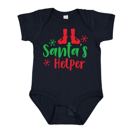 

Inktastic Santa s Helper Elf Shoes Snowflakes Christmas Gift Baby Boy or Baby Girl Bodysuit